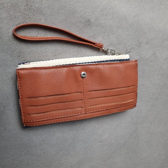 Small blue and brown handbag wallet - Picture 4 of 6